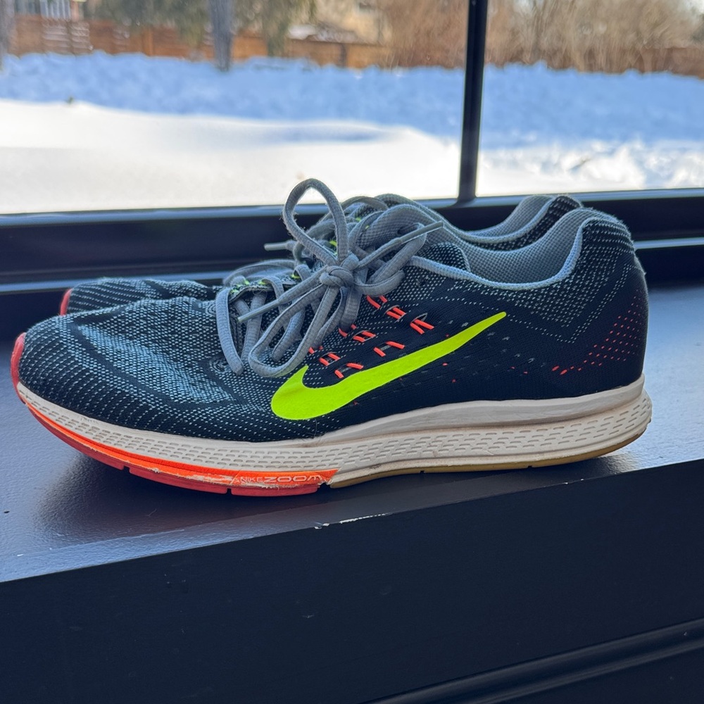 Nike Zoom Structure 18 Black and Neon Green Shoes